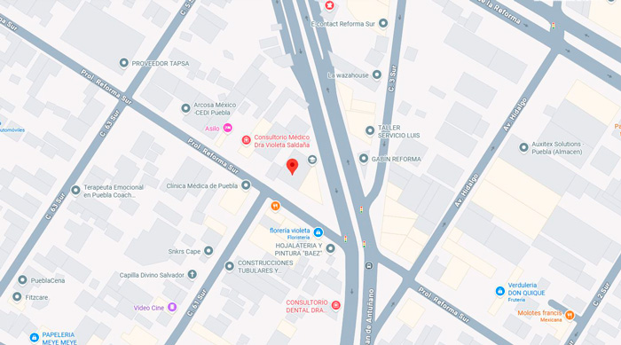 Ubicación en Reforma Sur, Heroica Puebla de Zaragoza - Abogados especializados en mora tardía